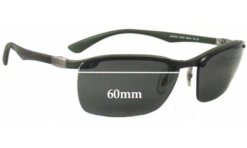 Sunglass Fix Lentes de Repuesto para Ray Ban RB8312 Tech - 60mm Wide Ray Ban RB8312 Tech Lentes de Repuesto 60mm wide