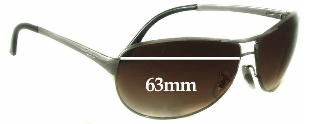 Sunglass Fix Replacement Lenses for Ray Ban RB3342 Warrior - 63mm Wide