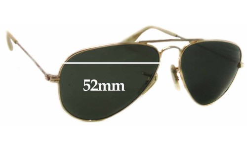 Sunglass Fix Replacement Lenses for Ray Ban Unknown Model - 52mm Wide 