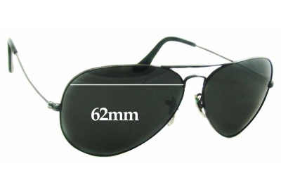 Ray Ban 	
B&L Aviator USA Straight Arm Replacement Lenses 62mm wide 