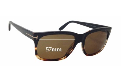 Tom Ford Barbara TF0376 Replacement Sunglass Lenses - 57mm wide x 44mm tall 