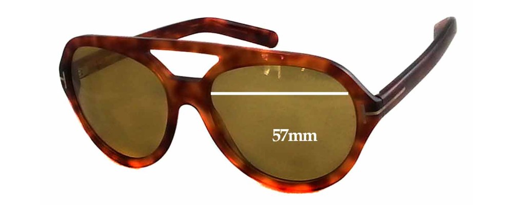 Sunglass Fix Replacement Lenses for Tom Ford Henri TF141 - 57mm Wide