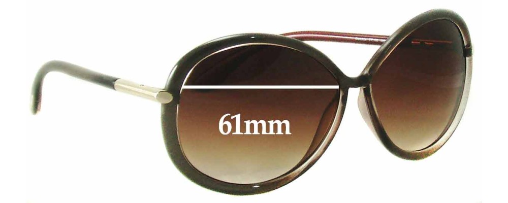 Sunglass Fix Replacement Lenses for Tom Ford Clothilde TF162 - 61mm Wide