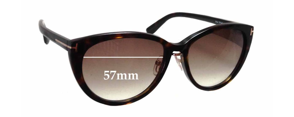 Sunglass Fix Replacement Lenses for Tom Ford Gina TF345 - 57mm Wide