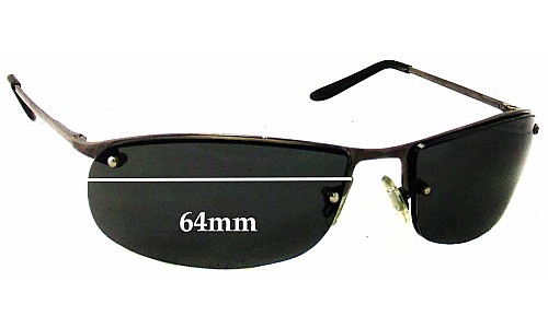 Sunglass Fix Replacement Lenses for Unbranded Unknown Rimless - 64mm Wide 