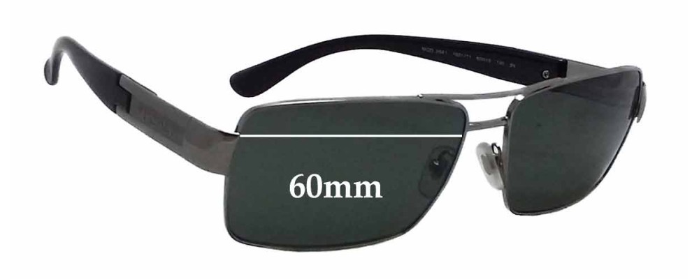 Sunglass Fix Replacement Lenses for Versace MOD 2041 - 60mm Wide