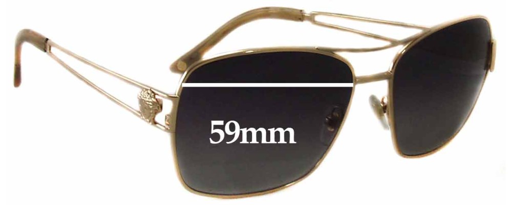 Sunglass Fix Replacement Lenses for Versace MOD 2138 - 59mm Wide