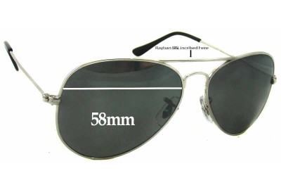 Ray Ban B&L RB1103 Replacement Lenses 58mm wide 