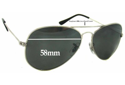 Ray-Ban B&L RB1103 Replacement Lenses 58mm wide 