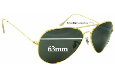 Ray Ban B&L Aviators RB3026 Replacement Lenses 63mm wide 
