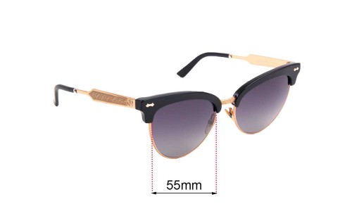 Sunglass Fix Replacement Lenses for Gucci GG4283/S - 55mm Wide 