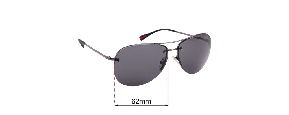 Sunglass Fix Replacement Lenses for Prada SPS50R - 62mm wide