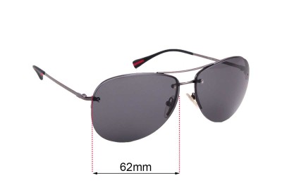 Sunglass Fix Replacement Lenses for Prada SPS50R - 62mm wide 