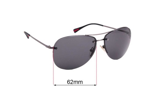 Sunglass Fix Replacement Lenses for Prada SPS50R - 62mm Wide 