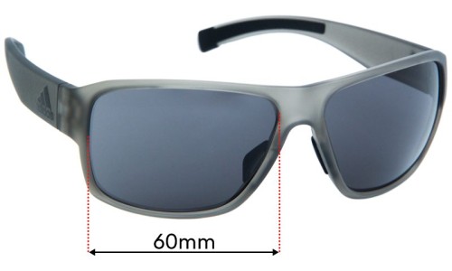 Sunglass Fix Replacement Lenses for Adidas AD20 Jaysor - 60mm Wide 