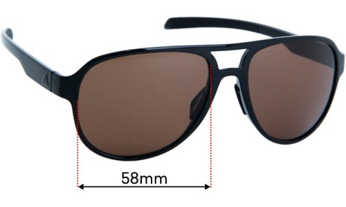 Sunglass Fix Replacement Lenses for Adidas AD33 Pacyr - 58mm Wide 