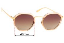 Sunglass Fix Replacement Lenses for Bailey Nelson Reba - 48mm Wide