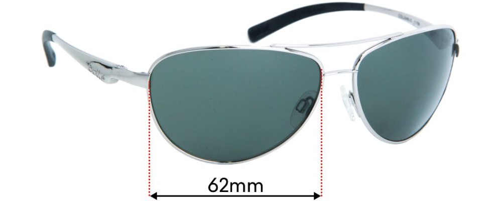 Sunglass Fix Replacement Lenses for Bolle Columbus - 62mm Wide