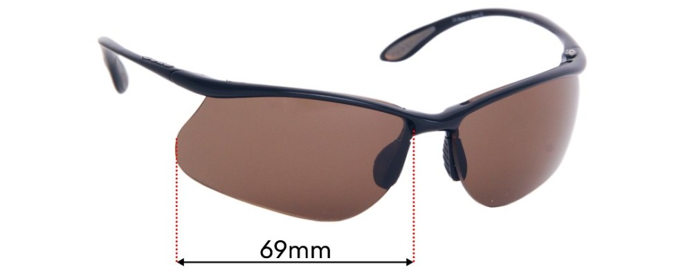 Sunglass Fix Replacement Lenses for Bolle Divot - 69mm Wide