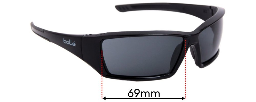 Sunglass Fix Replacement Lenses for Bolle Jet - 69mm Wide