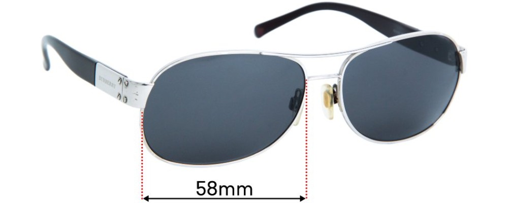Sunglass Fix Replacement Lenses for Burberry B 3021 - 58mm Wide