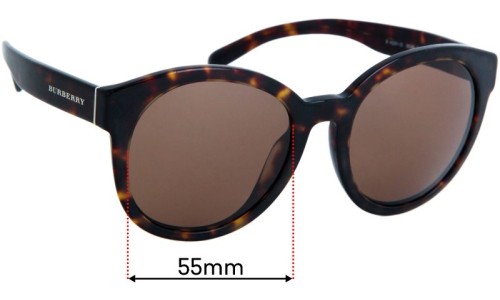 Sunglass Fix Replacement Lenses for Burberry B 4231-D - 55mm Wide 