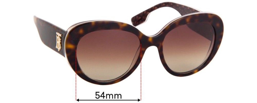 Sunglass Fix Replacement Lenses for Burberry B 4298 - 54mm Wide