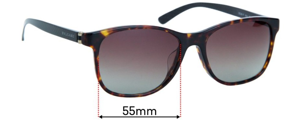 Sunglass Fix Replacement Lenses for Bvlgari 3036-F - 55mm Wide