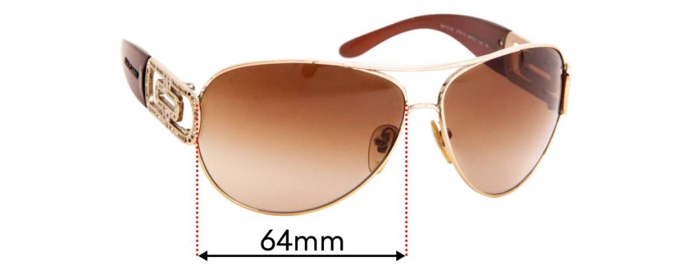 Sunglass Fix Replacement Lenses for Bvlgari 6012-B - 64mm Wide