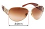 Sunglass Fix Replacement Lenses for Bvlgari 6012-B - 64mm Wide 