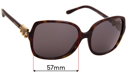 Sunglass Fix Replacement Lenses for Bvlgari 8120-B - 57mm Wide 