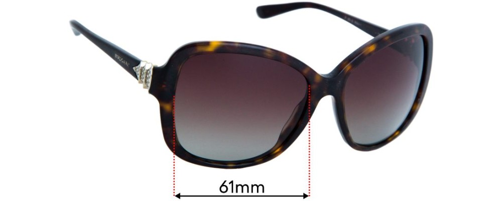 Sunglass Fix Replacement Lenses for Bvlgari 8135-B - 61mm Wide