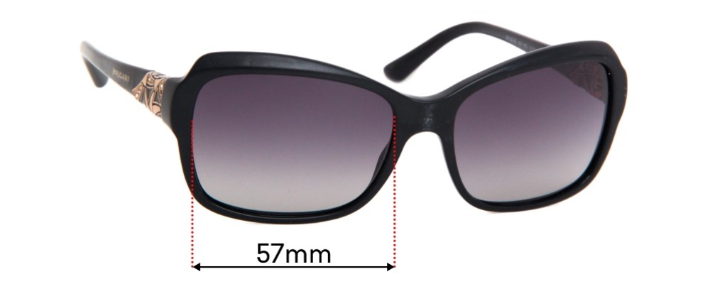 Sunglass Fix Replacement Lenses for Bvlgari 8153-B  - 57mm Wide