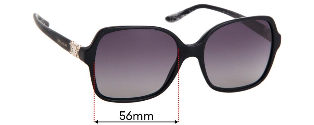 Sunglass Fix Replacement Lenses for Bvlgari 8164-B - 56mm Wide
