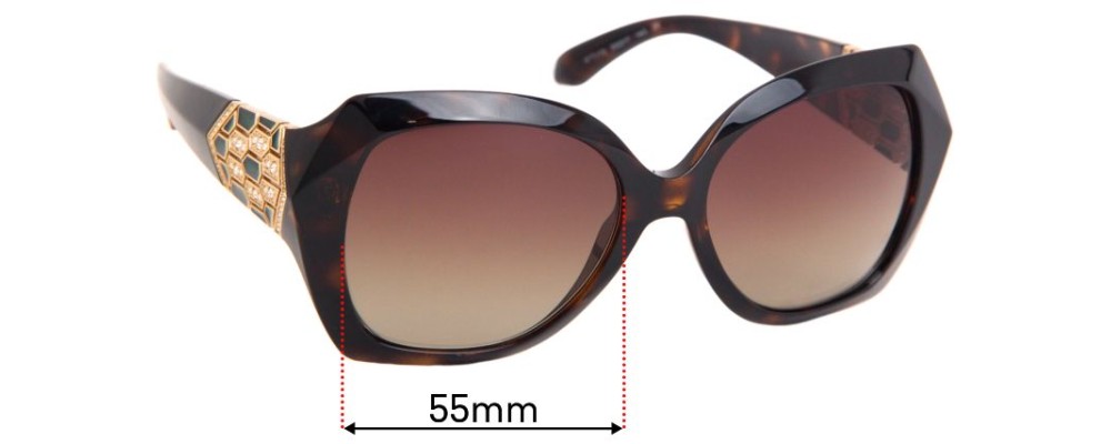 Sunglass Fix Replacement Lenses for Bvlgari 8182-B - 55mm Wide