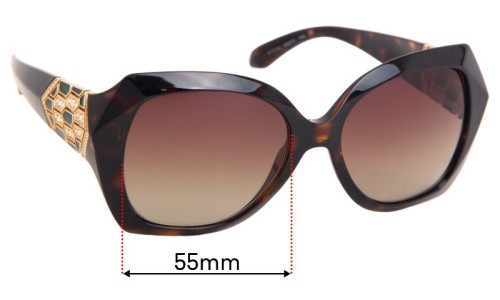 Sunglass Fix Replacement Lenses for Bvlgari 8182-B - 55mm Wide 