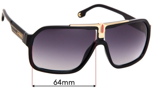 Sunglass Fix Replacement Lenses for Carrera 1014/S - 64mm Wide 