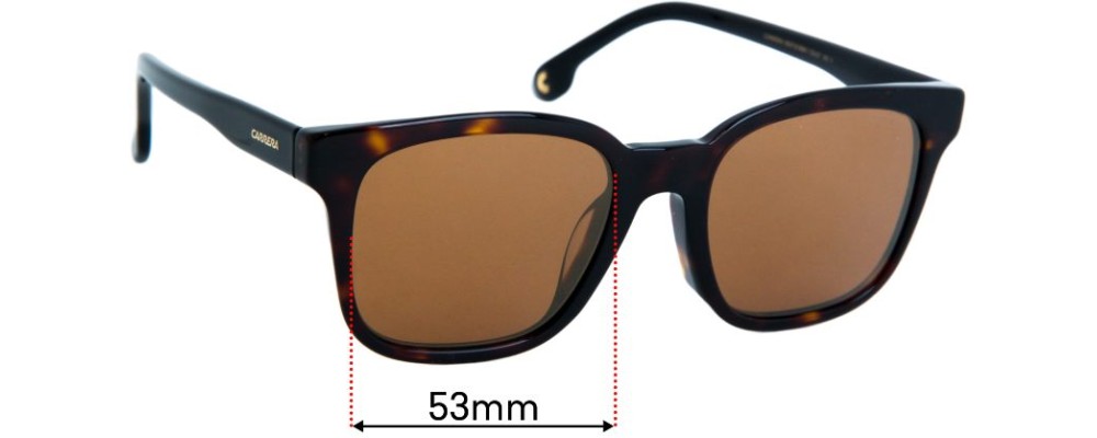 Sunglass Fix Replacement Lenses for Carrera 185/F/S - 53mm Wide