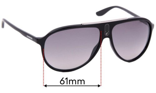 Sunglass Fix Replacement Lenses for Carrera 6015/S - 61mm Wide 