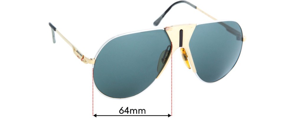 Sunglass Fix Replacement Lenses for Carrera Boeing 5701 - 64mm Wide