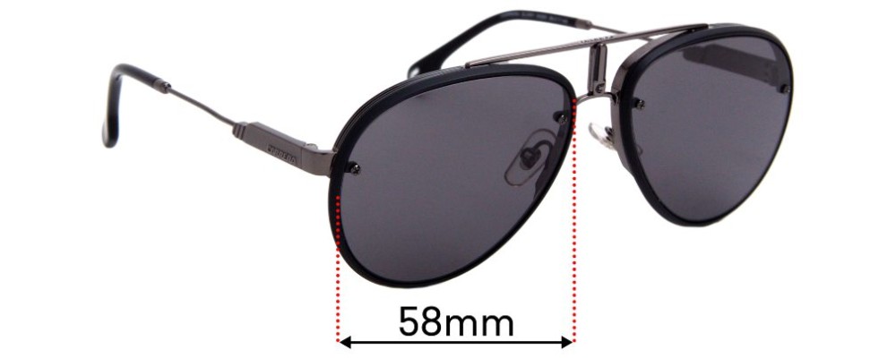 Sunglass Fix Replacement Lenses for Carrera Glory - 58mm Wide