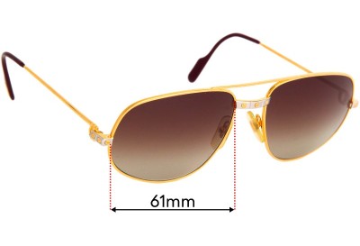 Cartier 1842112 Replacement Lenses 61mm wide 