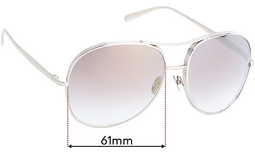 Sunglass Fix Lentes de Repuesto para Chloe CE 127S - 61mm Wide 