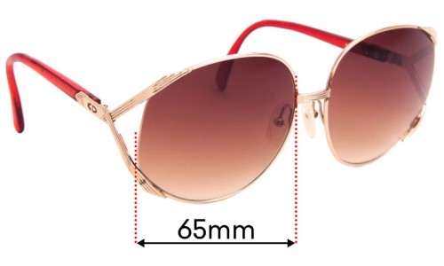 Sunglass Fix Replacement Lenses for Christian Dior 2250 - 65mm Wide 