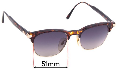 Sunglass Fix Replacement Lenses for Christian Dior 2664 - 51mm Wide 