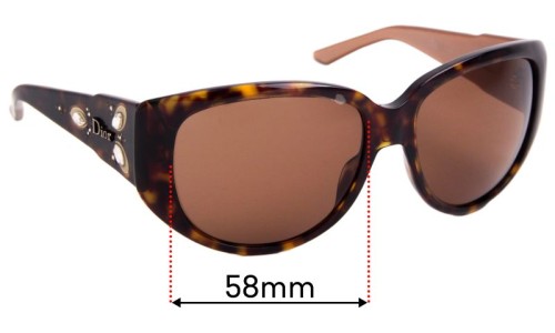 Sunglass Fix Replacement Lenses for Christian Dior Ethnidior 1 - 58mm Wide 