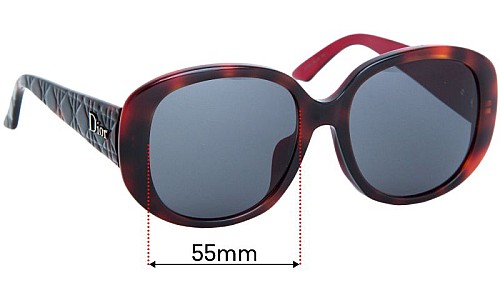 Sunglass Fix Replacement Lenses for Christian Dior Lady In 1F - 55mm Wide Sunglass Fix Replacement Lenses for Christian Dior Lady In 1F - 55mm Wide