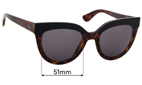 Sunglass Fix Replacement Lenses for Christian Dior Soft 1 - 51mm Wide 
