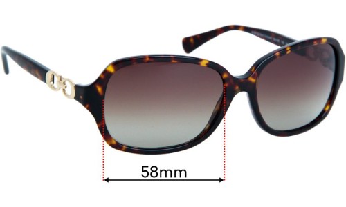 Sunglass Fix Replacement Lenses for Coach HC8146 - 58mm Wide 