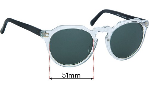 Sunglass Fix Verres de Remplacement pour Colab Corbu - 51mm Wide 